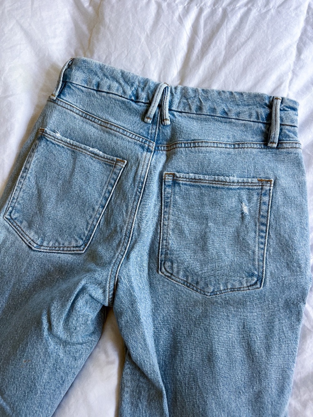 Good American x Zara Classic Slim Light Wash Jeans Size 4